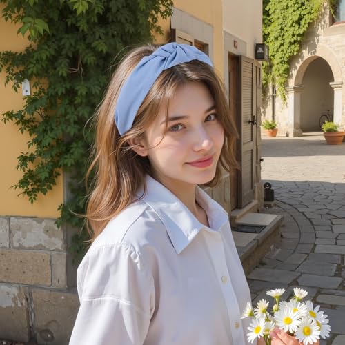 Blue 7PCS Non-Slip Trendy Headbands for Women & Girls - Fashion Hair Accessories