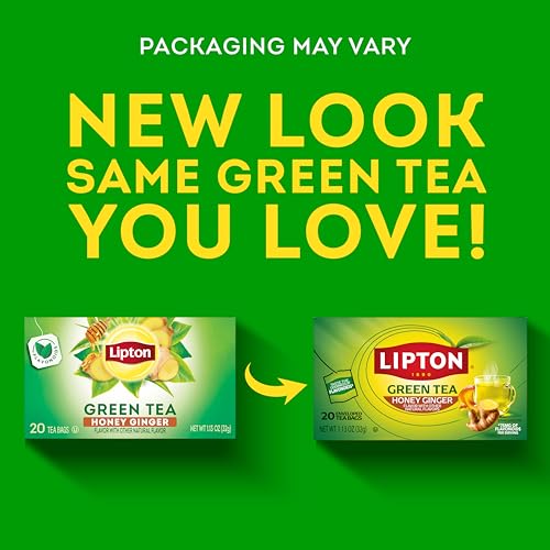 Lipton Honey Ginger Green Tea Bags - 20 Count for Hot or Iced Tea