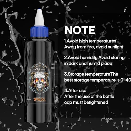 Vidattx Poseidon Premium Black Tattoo Ink - 8oz Professional Vegan Pigment