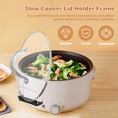 Stainless Steel Slow Cooker Lid Holder with Silicone Sink - 2pcs