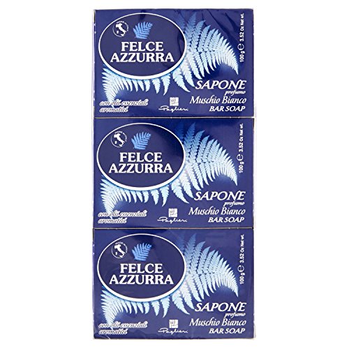 Felce Azzurra Blue Fern Moss Bar Soap Pack of 3, 100g each
