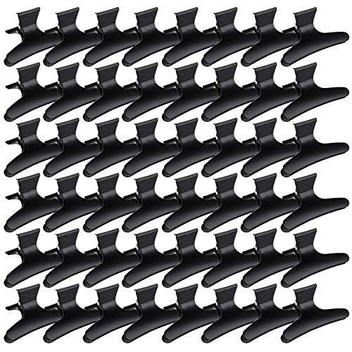 Yarlung 48 Pack Black Butterfly Hair Clamps for Hair Styling & Sectioning