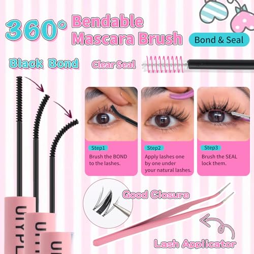 UIYPL Lash Cluster Kit - 150pcs Natural Volume Eyelash Extensions