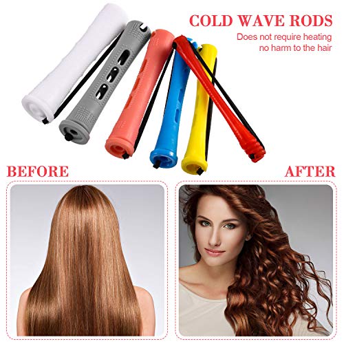 WILLBOND Hair Perm Rods Set - 72 Plastic Curling Rollers with Comb