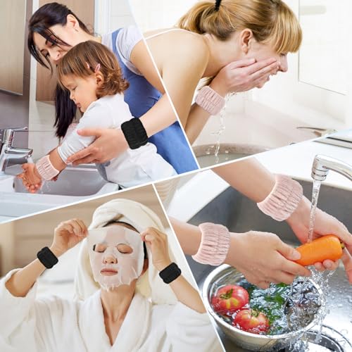 Darfukei Face Washing Wrist Bands - 4pcs Microfiber Towels
