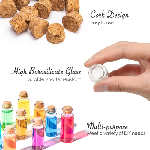 4 Pack 100ml Glass Jars with Cork Lids for Crafts & Gifts