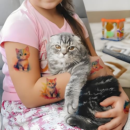 60 PCS Watercolor Animal Temporary Tattoos for Kids' Parties