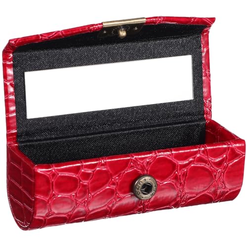 Portable Lipstick Case with Mirror - Compact Travel Makeup Organizer
