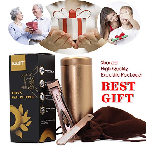 Bronze Toenail Clippers for Thick Nails - Ultra Wide Jaw Opening