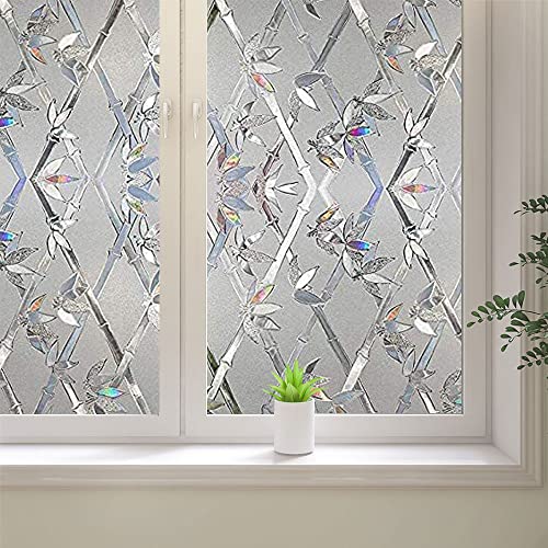 3D Stained Glass Window Privacy Film - Non-Adhesive, Removable