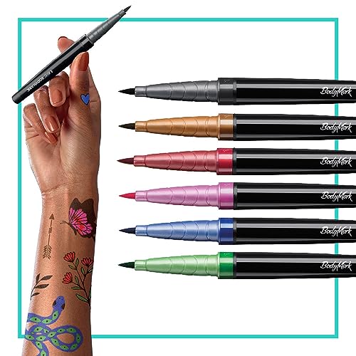 BIC BodyMark Temporary Tattoo Markers - 6-Count Skin-Safe Ink Set