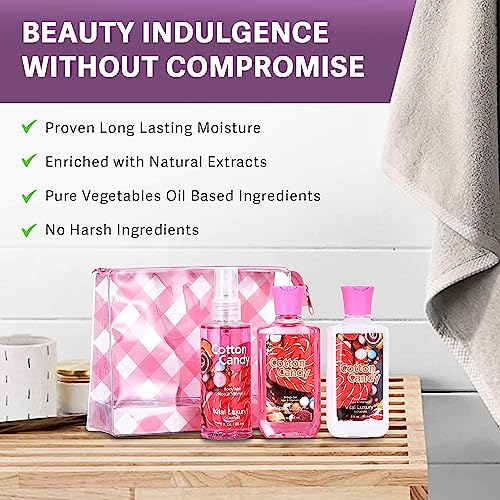 Vital Luxury Cotton Candy Scented Bath & Body Gift Set - Travel Size 3-Piece Collection