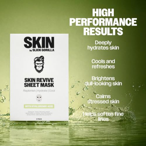 Slick Gorilla Hydrating Sheet Face Masks for Men - 3 Pack
