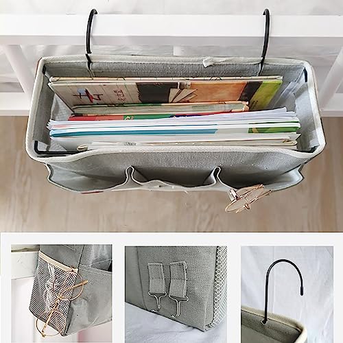 Bedside Caddy Organizer for Bunk & Hospital Beds - White