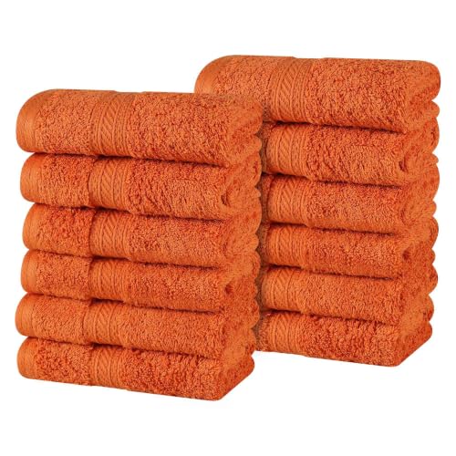 12-Piece Sandstone Cotton Face Towel Set - Ultra-Plush & Highly Absorbent