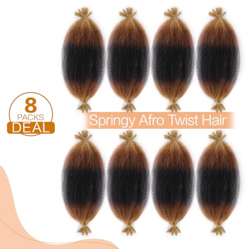 Yufeihe 16 Inch Marley Twist Braiding Hair 8 Packs, 1B/30/27 Color Variations