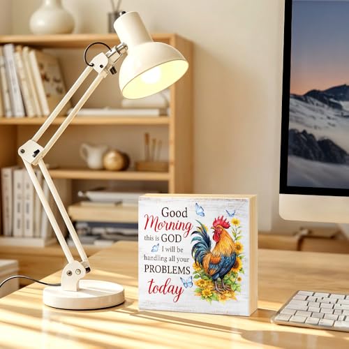 Good Morning God Wooden Box Sign - 5.9" Tabletop Decor