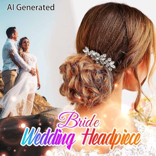 Silver Rhinestone Hair Comb for Women - Catery Wedding Hair Piece