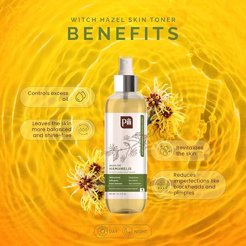 Pili Natural Witch Hazel Facial Toner - Oil Control & Pore Minimizer 8.4oz