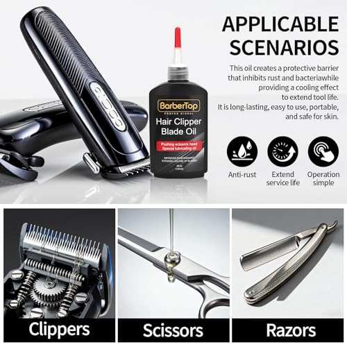 BarberTop 3 Hair Clipper Lubricating Oil Set with Dip Box & Brush