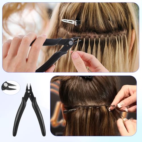 JJUNW Hair Extension Tool Kit - Keratin Bond Cutting Pliers