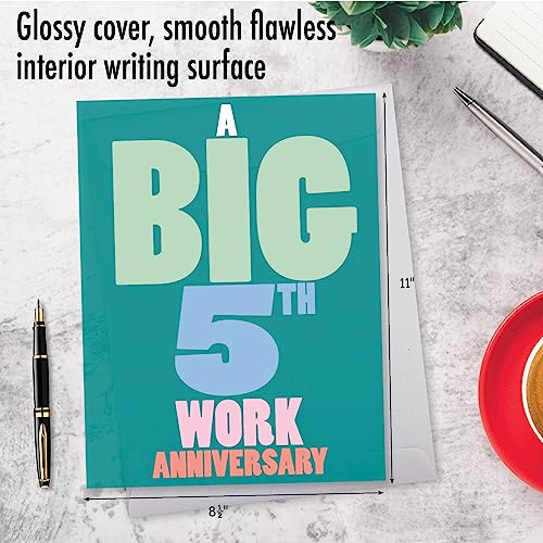 NobleWorks Jumbo 5 Year Work Anniversary Card - 8.5 x 11 Inch