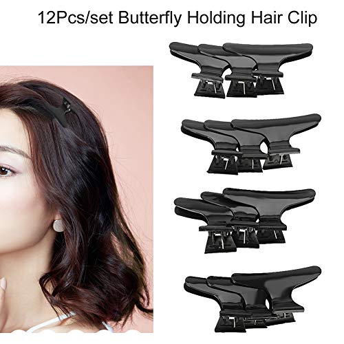 12 Pack Black Butterfly Hair Claw Clips for Styling & Sectioning