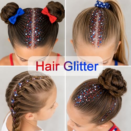 Patriotic Glitter Stick for Face & Hair - Red, White & Blue