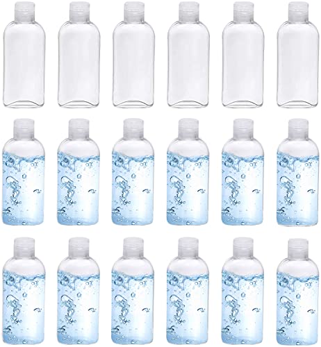 18-Pack Travel Squeeze Bottles 3.4 oz Clear PET with Flip Caps
