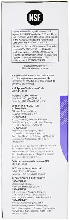LG LT1000P Refrigerator Water Filter - 6-Month, 200 Gallon Capacity | NSF42, NSF53, NSF401 Certified