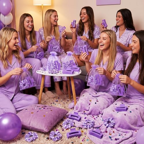Purple Hair Claw Clips & Scrunchies Set - 24 Pcs for Women
