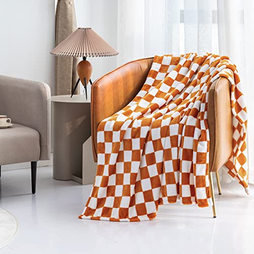 LOMAO Checkerboard Flannel Throw Blanket - Soft & Cozy 40"x60"