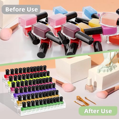 Umirokin 6 Tier Nail Polish Organizer Rack - Holds 54-72 Bottles