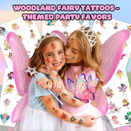 60 PCS Fairy Temporary Tattoos for Kids - Woodland Theme Party Favors