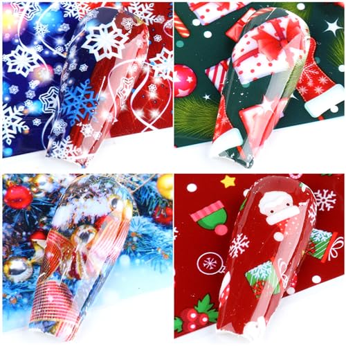 Tyuimhx Christmas Nail Foil Transfer Stickers 10 Sheets – Starry Sky Xmas Nail Art