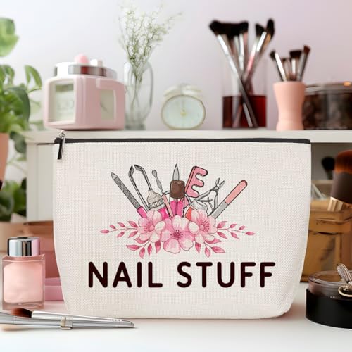 2-Piece Linen Makeup Bag Set - Portable Cosmetic Pouch for Travel