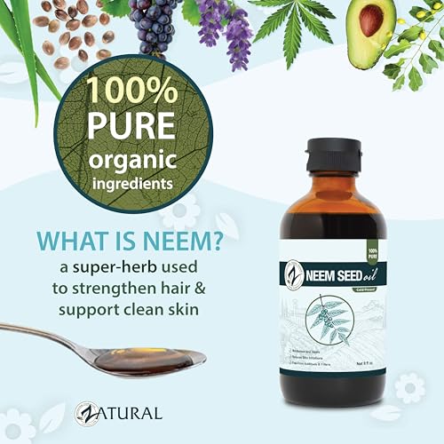 Zatural 100% Pure Neem Seed Oil - Cold Pressed 8 Fl Oz Bottle