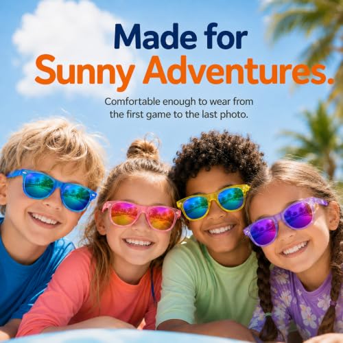 18 Pack Kids Sunglasses with UV400 Protection for Ages 3-8