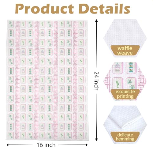 Preppy Mahjong Kitchen Towels - 16x24 Inch Decorative Tea Towels