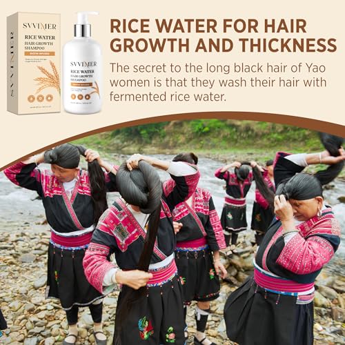 Svvimer Rice Water Hair Growth Shampoo with Biotin for Thinning Hair