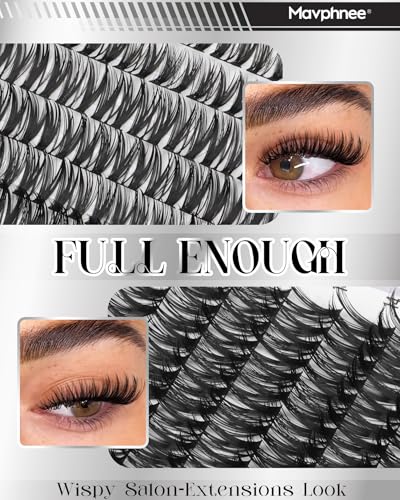 Mavphnee DIY Lash Clusters Kit - 132Pcs Wispy Eyelash Extensions Set