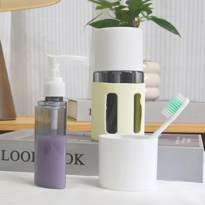 Travel Dispenser Set - 4 Pack Leak Proof Travel Bottles for Toiletries | Portable 60 ML Pink Containers