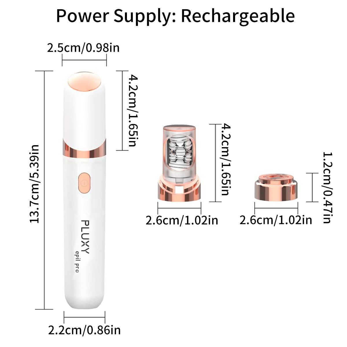 Pluxy Epil Pro 3.0 Women Face Epilator, 2-in-1 Epilator & Trimmer, Cordless Rechargeable Hair Removal for Upper Lip, Chin, Bikini & Legs, Wet & Dry Use Portable with Smooth Skin Kit