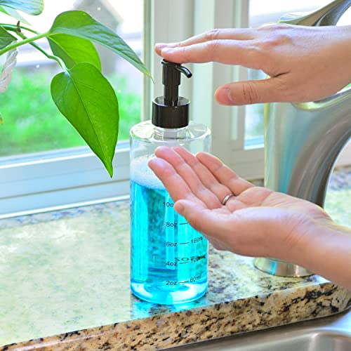 Youngever 5 Pack Clear Cylinder Pump Bottles 16 oz - Refillable