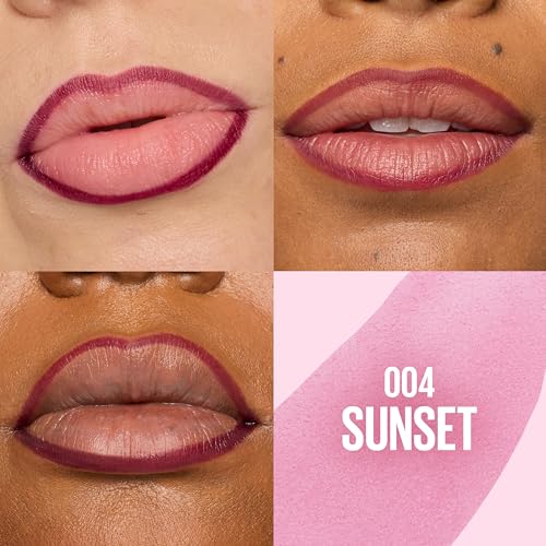 Maybelline Super Stay Peel Off Lip Liner - 24HR Matte Stain, Hydrating Formula, Sunset Berry