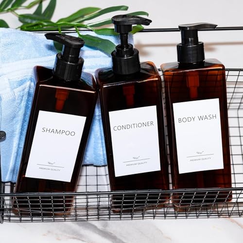 Refillable Shampoo and Conditioner Dispenser Set - 3 Pack, 500ml