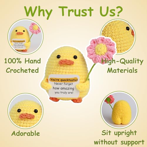 Handmade Crochet Duck - Cute Gift for Any Occasion, 3.7"x3.3"