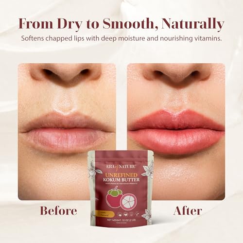 era of nature Raw Kokum Butter - 8 oz Unrefined Natural Skincare Ingredient