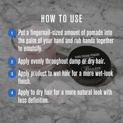 Baxter of California Hard Cream Pomade for Men | Firm Hold Hair Pomade