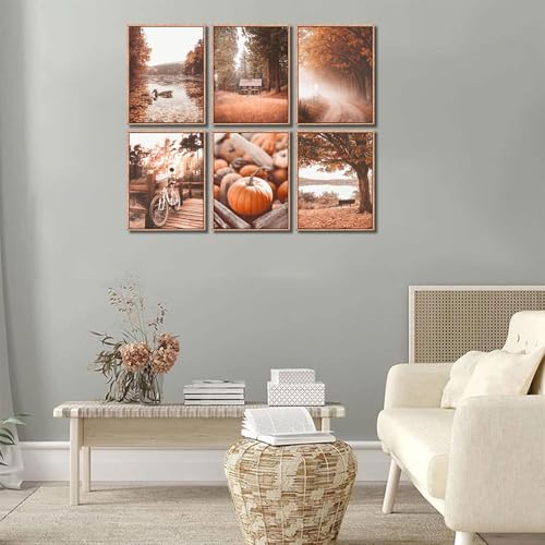 Autumn Landscape Canvas Wall Art Prints - 6pcs 8x10in Rustic Decor
